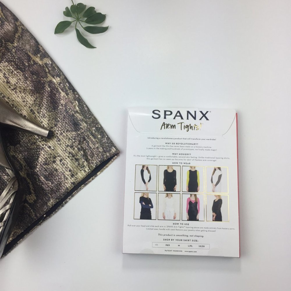 NIB SPANX Open-Weave Floral Arm Tights Shaper Top - Picture 7 of 9